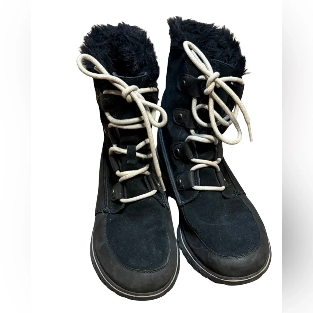 Sorel Joan Explorer Boots Womens 10 Black‎ Faux Fur Winter Cozycore